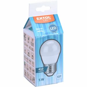 Žiarovka LED mini, 5W, 410lm, E27, Ø45mm, EXTOL LIGHT
