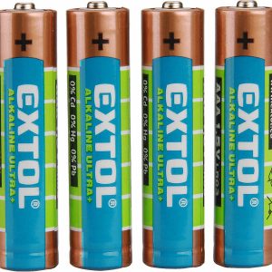 Batéria alkalická 4ks, 1,5V, typ AAA, EXTOL ENERGY