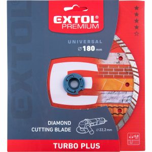 Kotúč rezný diamantový Turbo plus, 180mm, EXTOL PREMIUM