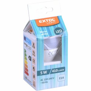 Žiarovka LED mini, 5W, 410lm, E14, Ø45mm, EXTOL LIGHT