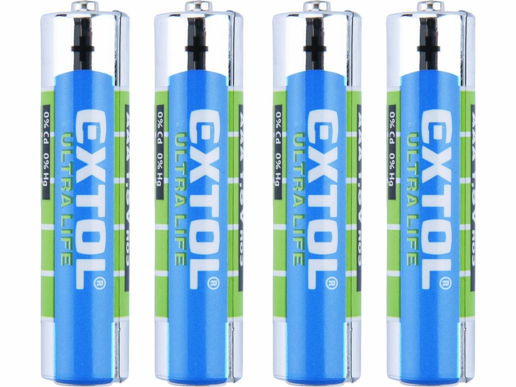 Batéria zink-chloridová 4ks, 1,5V, typ AAA, EXTOL ENERGY