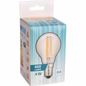 Žiarovka LED číra, 4W, 400lm, E14