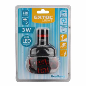 Čelovka 3W CREE LED so ZOOM funkciou, 3 režimy svietenia, hliník a ABS plast, EXTOL LIGHT