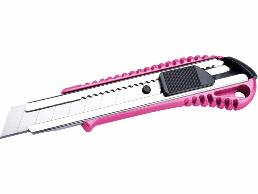Nôž univerzálny olamovací, 18mm, ružová metalická farba, kovový