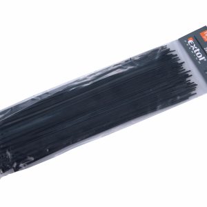 Pásky sťahovacie čierne, 3,6x280mm, 100ks, pr.70mm, 18kg, nylon PA66, EXTOL PREMIUM