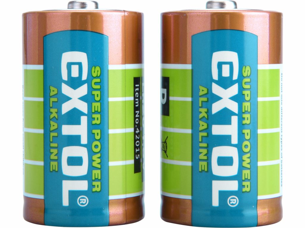Batéria alkalická 2ks, 1,5V, typ D, LR20, EXTOL ENERGY