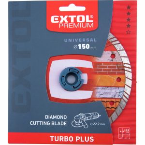 Kotúč rezný diamantový Turbo plus, 150mm, EXTOL PREMIUM