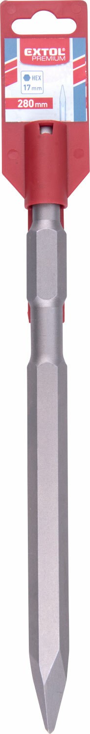 Sekáč špicatý HEX 17mm, dĺžka 280mm, 280mm, EXTOL PREMIUM