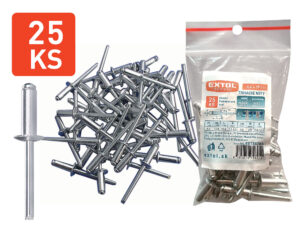 Nity trhacie hliníkové 6,4x19mm 25ks, EXTOL PREMIUM