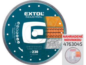 Kotúč rezný diamantový Turbo Thin Cut, 230mm, suché aj mokré rezanie, EXTOL INDUSTRIAL
